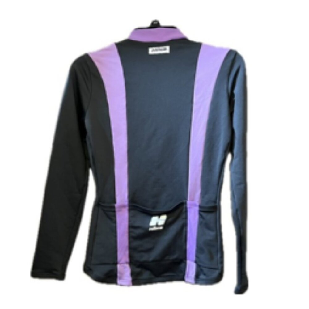 Hind women's long sleeve thermal bicycle jersey black and purple small